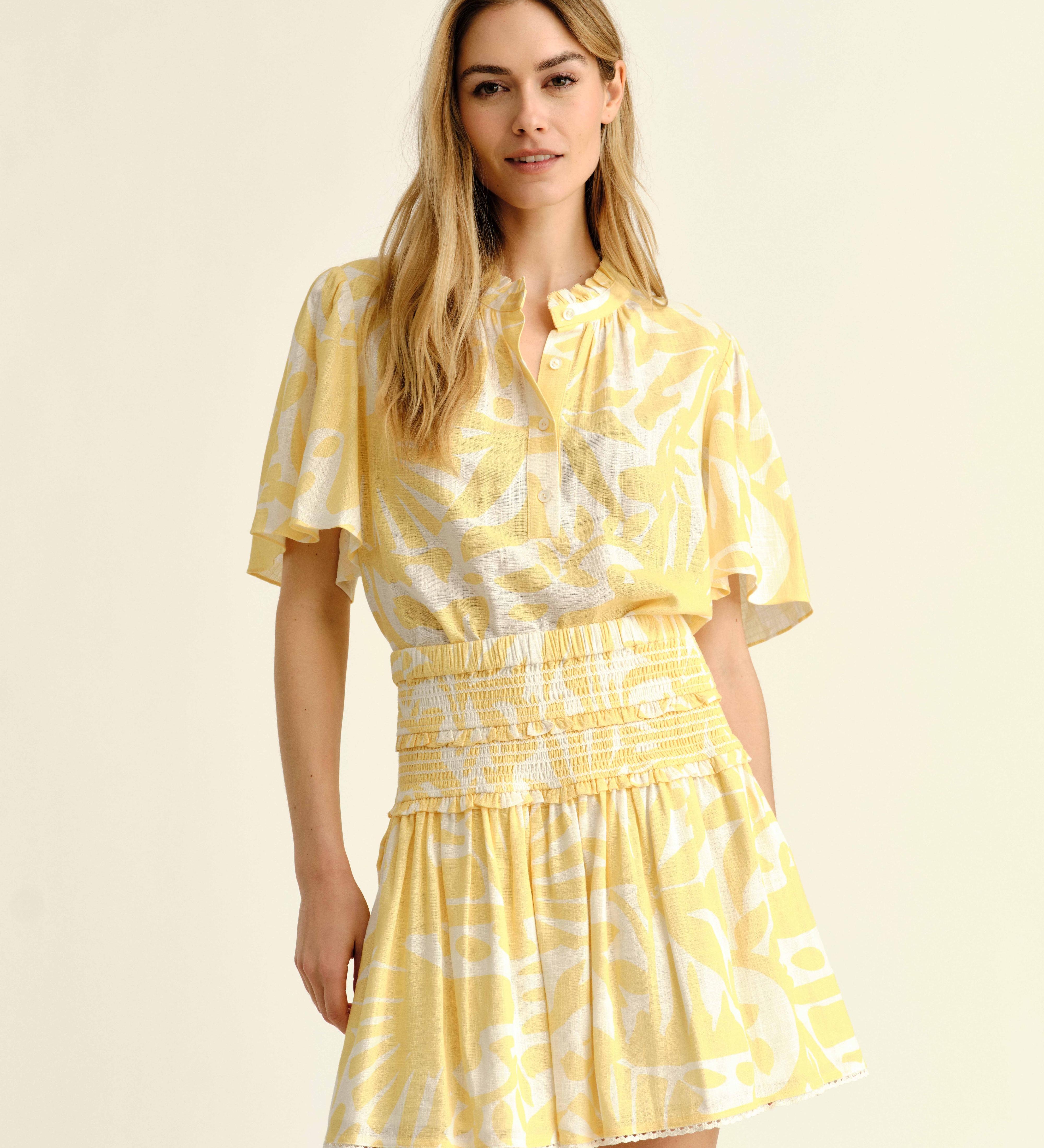 Cartolina - SU26 Emery Top - Parrish Geo Print - Banana