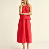 Cartolina - SU26 Alice Button Skirt - Poppy