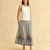 Cartolina - FA26 Georgia Skirt - Parkside Floral Stripe