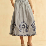 Cartolina - FA26 Georgia Skirt - Parkside Floral Stripe