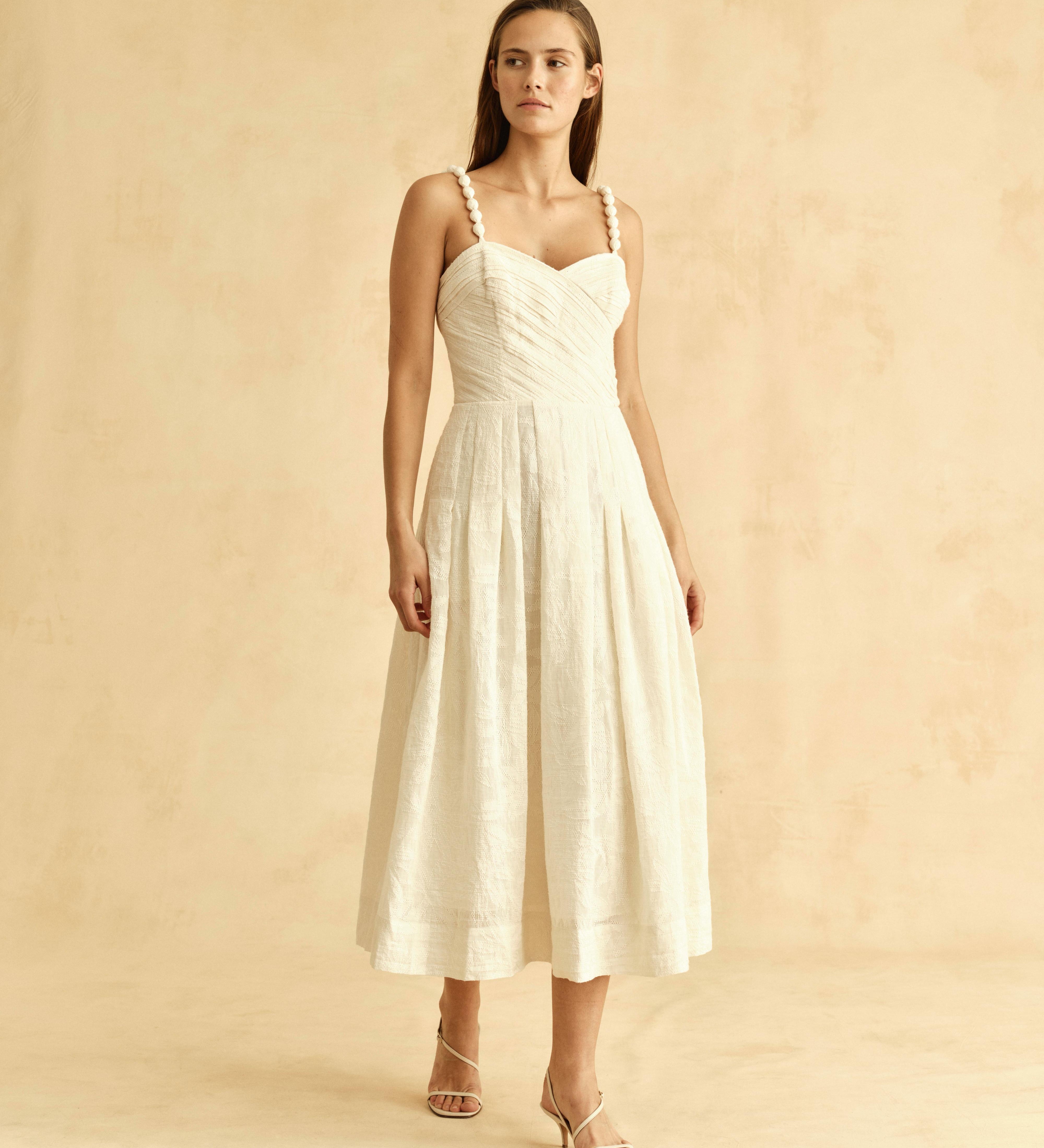 Cartolina - PF26 Marabel Midi Dress - Ivory