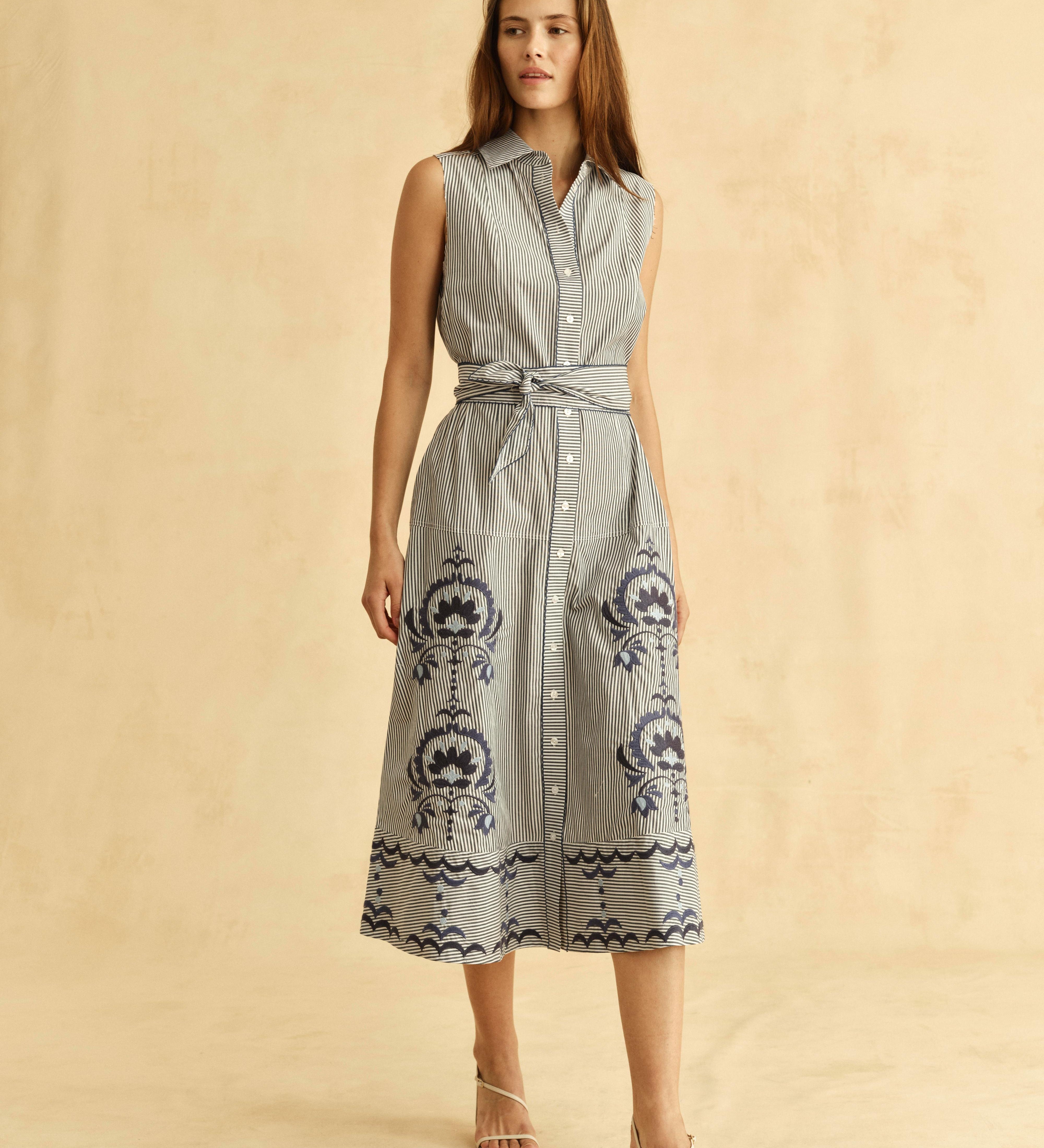 Cartolina - FA26 Francesca Dress - Parkside Floral Stripe