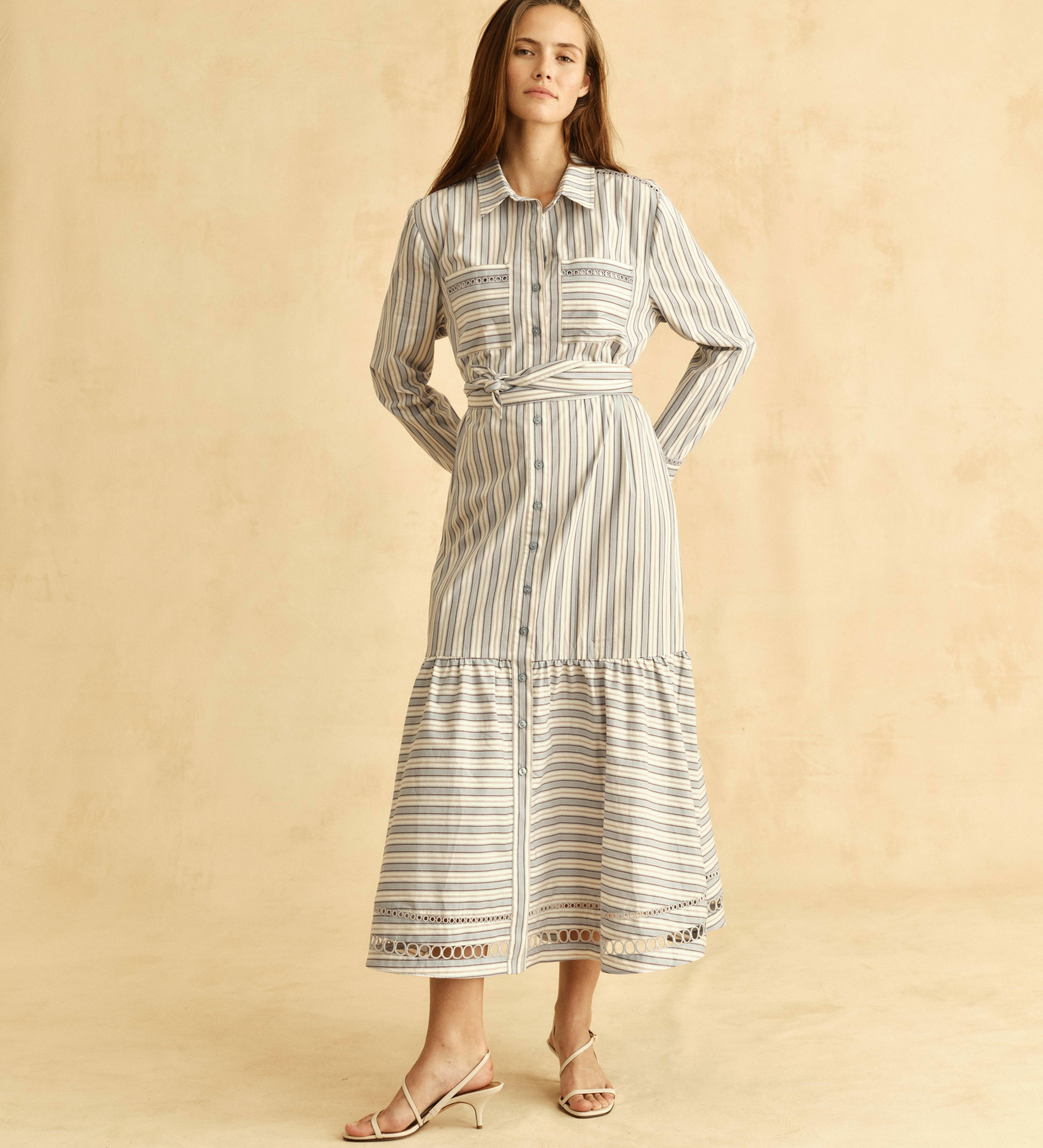 Cartolina - PF26 Celia Dress - Cartolina Stripe - Pale Blue