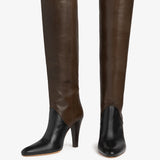 Jude - Edita Knee Boot Black And Mocha Leather