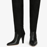 Jude - Edita Knee Boot Black Leather And Black Suede
