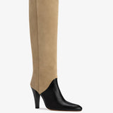 Jude - Edita Knee Boot Black Leather And Sand Suede