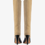 Jude - Edita Knee Boot Black Leather And Sand Suede