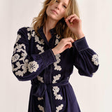 Cartolina - PF26 Ophelia Dress - Navy Prairie Floral Applique