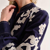 Cartolina - PF26 Ophelia Dress - Navy Prairie Floral Applique