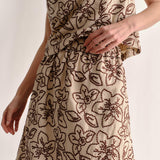 Cartolina - PF26 Bea Midi Skirt - Field Floral Embroidery