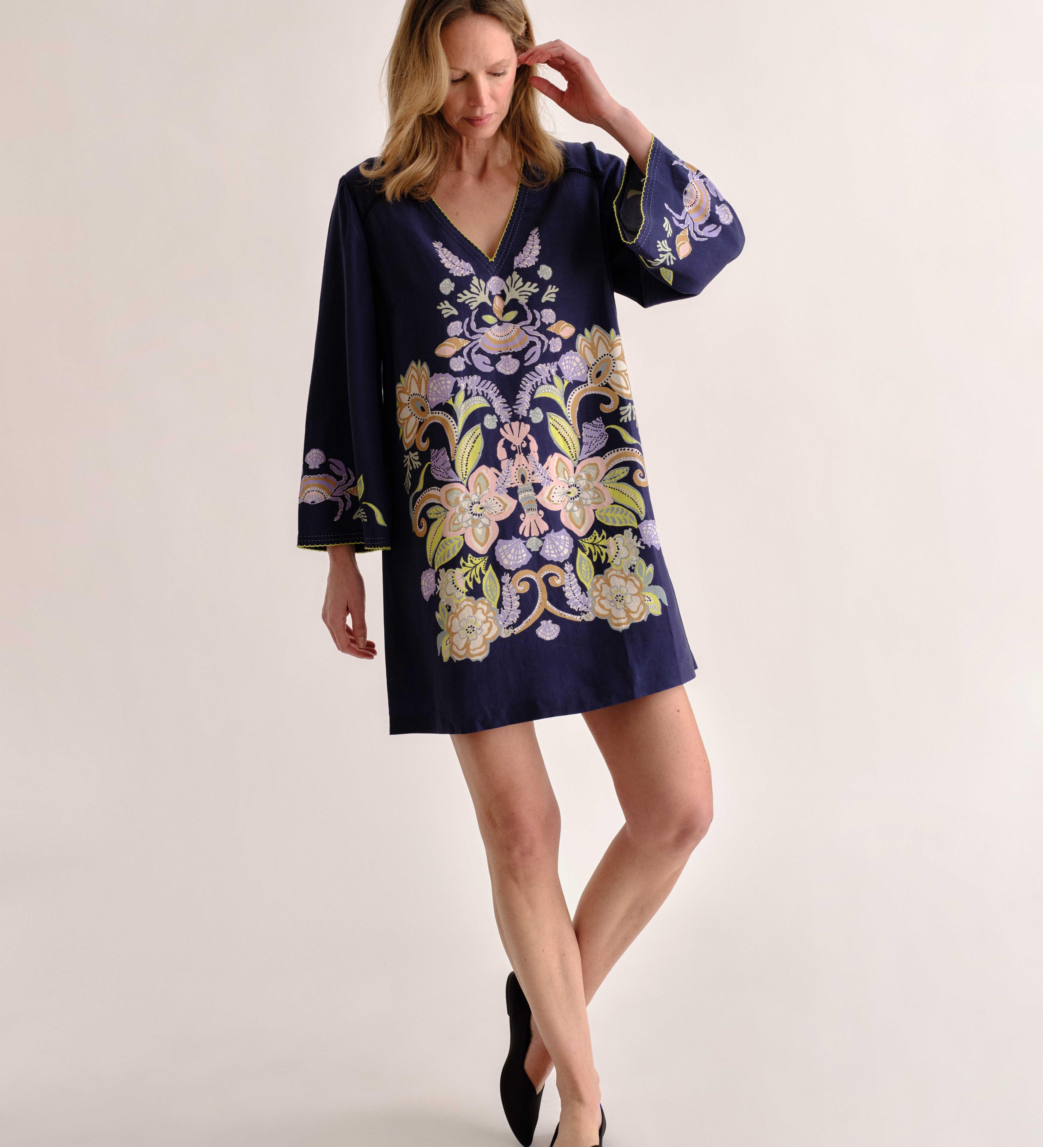 Cartolina - SP26 Folly Mini Dress - Mariner's Bloom