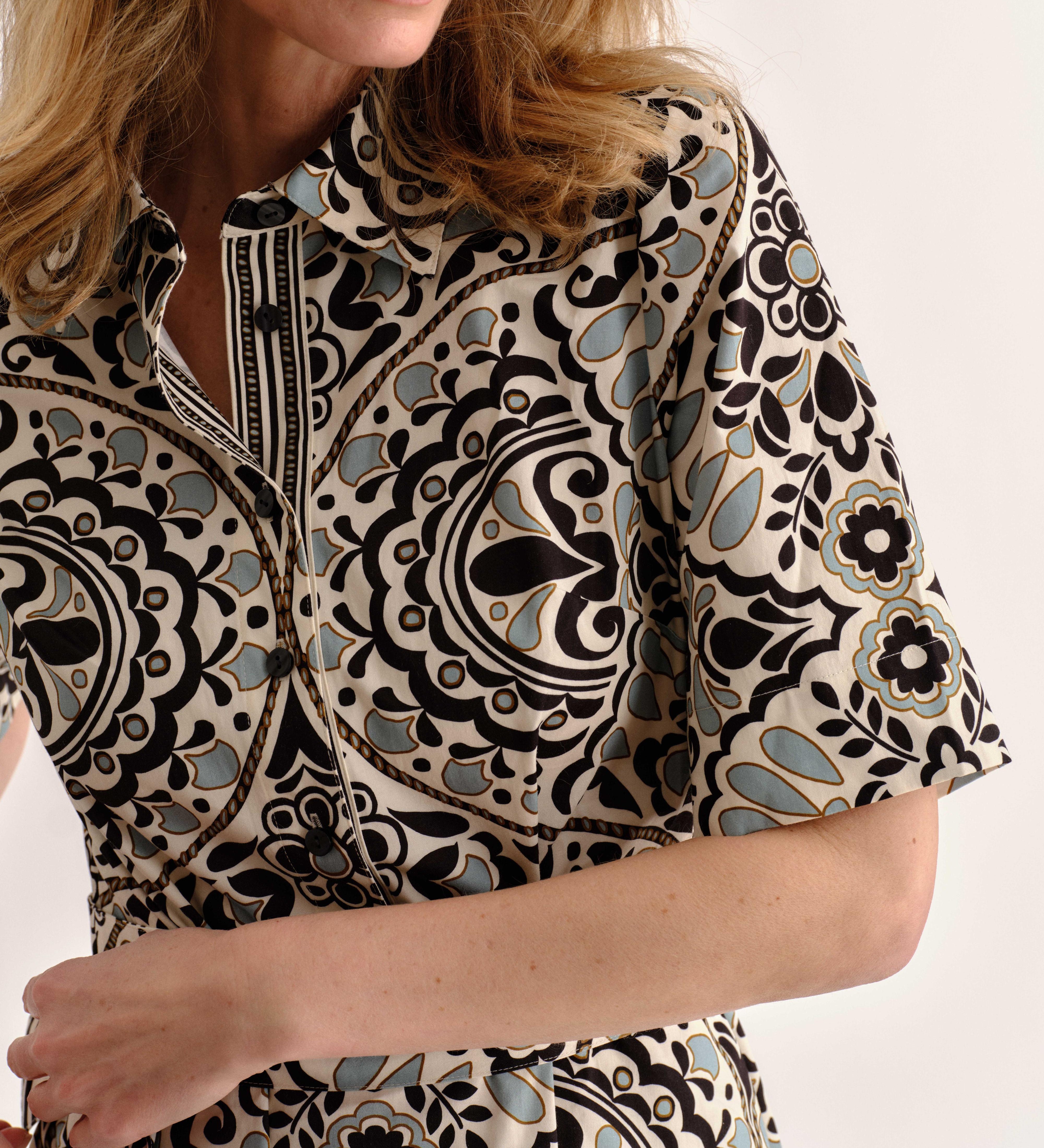 Cartolina - SP26 Cara Shirtdress - Flor Medallion Tidal Pool