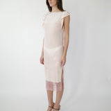 Conner Ives - Embroidered Silk Shift Midi Dress - Pink