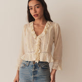 DÔEN - ELDORIS TOP -- ALABASTER