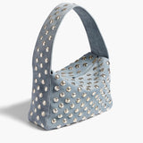 Khaite - Elena Bag in Lead Suede with Silver Studs