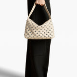Khaite - Elena Bag in Dark Ivory Leather with Studs