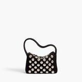 Khaite - Nano Elena Bag in Black Suede with Silver Studs