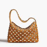 Khaite - Elena Bag in Nougat Leather with Studs