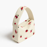 Khaite - Small Elena Bag in Cream Leather with Raspberry Print