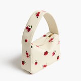 Khaite - Small Elena Bag in Cream Leather with Raspberry Print