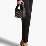 Khaite - Small Elena Bag in Black Pebbled Leather with Studs