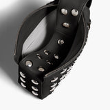 Khaite - Small Elena Bag in Black Pebbled Leather with Studs