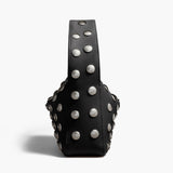 Khaite - Small Elena Bag in Black Pebbled Leather with Studs