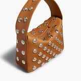 Khaite - Small Elena Bag in Nougat Leather with Studs