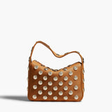 Khaite - Small Elena Bag in Nougat Leather with Studs