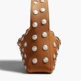 Khaite - Small Elena Bag in Nougat Leather with Studs