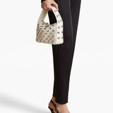 Khaite - Small Elena Bag in Off-White Leather with Studs