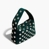 Khaite - [Avex] Small Elena Bag in English Green Suede with Studs