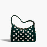 Khaite - [Avex] Small Elena Bag in English Green Suede with Studs