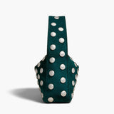 Khaite - [Avex] Small Elena Bag in English Green Suede with Studs