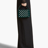 Khaite - [Avex] Small Elena Bag in English Green Suede with Studs