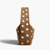 Khaite - Small Elena Bag in Mud Suede with Studs