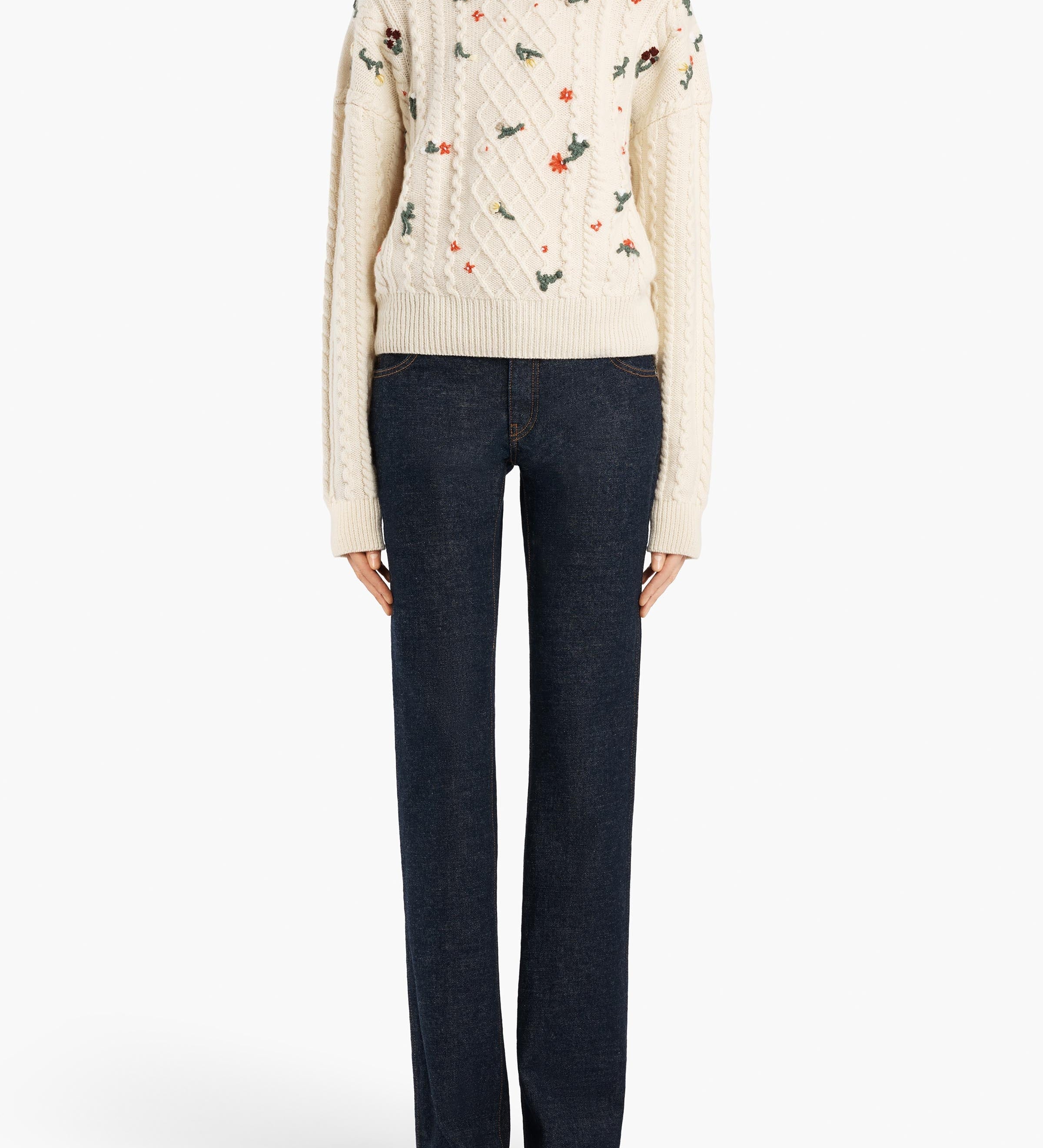 Khaite - Elias Embroidery Sweater in Ivory