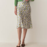 DÔEN - ELOWENA SKIRT -- IVORY STRAWBERRY MOON FLORAL