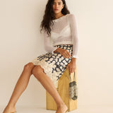 DÔEN - ELOWETTE SKIRT -- NOIR FLEURS D'ANEMONE