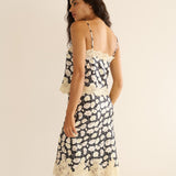 DÔEN - ELOWETTE SKIRT -- NOIR FLEURS D'ANEMONE