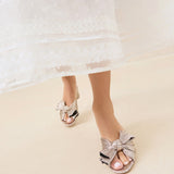 Loeffler Randall - Emilia Champagne Pleated Bow Heel