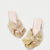 Loeffler Randall - Emilia Gold Pleated Bow Heel