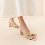 Loeffler Randall - Emilia Gold Pleated Bow Heel