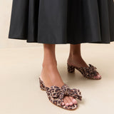 Loeffler Randall - Emilia Leopard Pleated Bow Sandal