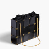 Khaite - Mini Emma Bag in Black Crackle Patent Leather
