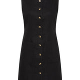 Posse - EMMA BUTTON DOWN DRESS - BLACK