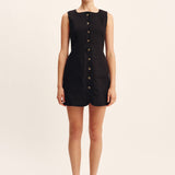 Posse - EMMA BUTTON DOWN DRESS - BLACK
