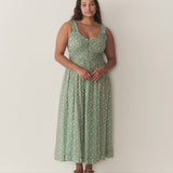 DÔEN - EMMARETTA DRESS -- PERIDOT TEA FLORAL