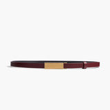 Khaite - Empire Belt in Oxblood Leather with Gold