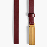 Khaite - Empire Belt in Oxblood Leather with Gold